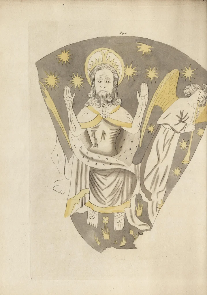 An illustration from The antiquaries museum : illustrating the antient architecture, painting, and sculpture of Great Britain, from the time of the Saxons to the introduction of the Grecian and Roman architecture by Inigo Jones in the reign of King James I., 1800, leaf 141