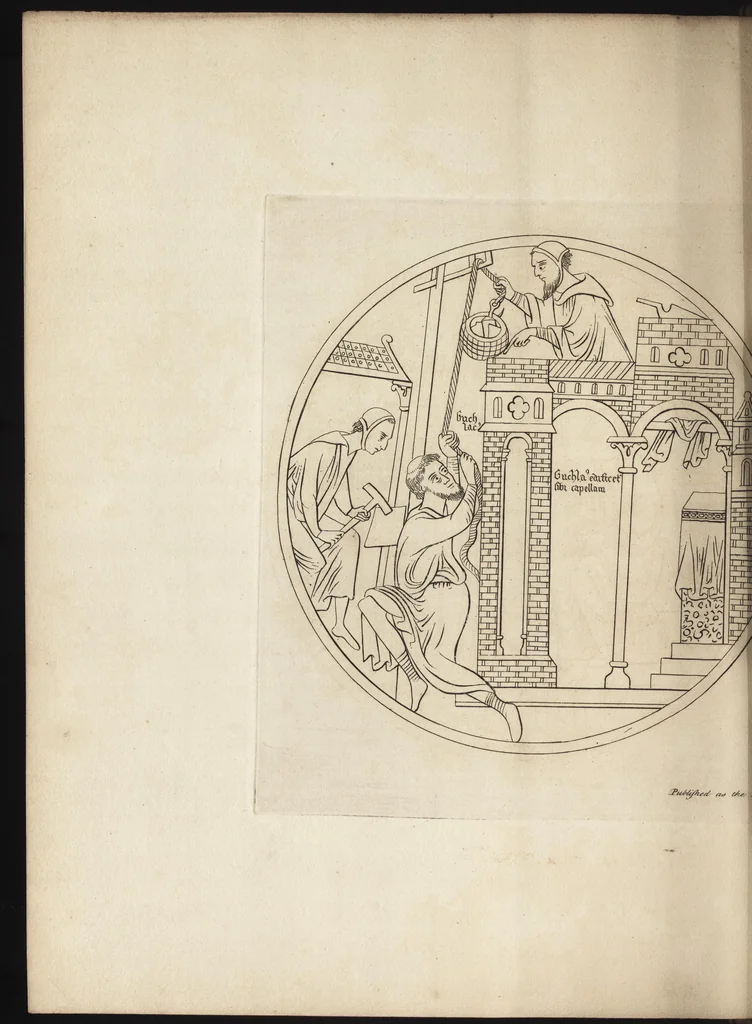 An illustration from The antiquaries museum : illustrating the antient architecture, painting, and sculpture of Great Britain, from the time of the Saxons to the introduction of the Grecian and Roman architecture by Inigo Jones in the reign of King James I., 1800, leaf 145
