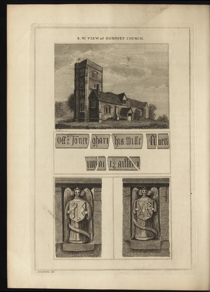 An illustration from The antiquaries museum : illustrating the antient architecture, painting, and sculpture of Great Britain, from the time of the Saxons to the introduction of the Grecian and Roman architecture by Inigo Jones in the reign of King James I., 1800, leaf 157