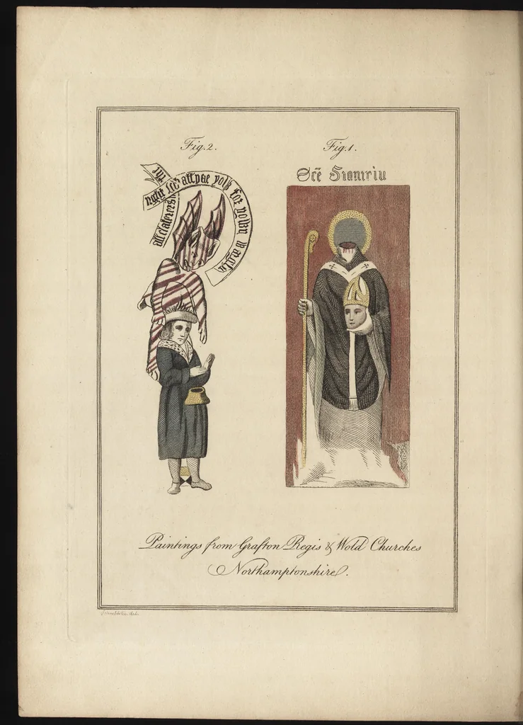 An illustration from The antiquaries museum : illustrating the antient architecture, painting, and sculpture of Great Britain, from the time of the Saxons to the introduction of the Grecian and Roman architecture by Inigo Jones in the reign of King James I., 1800, leaf 183