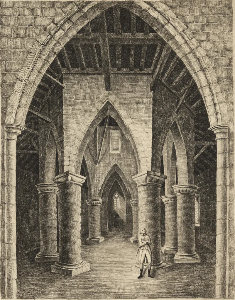 An illustration from The antiquaries museum : illustrating the antient architecture, painting, and sculpture of Great Britain, from the time of the Saxons to the introduction of the Grecian and Roman architecture by Inigo Jones in the reign of King James I., 1800, leaf 19