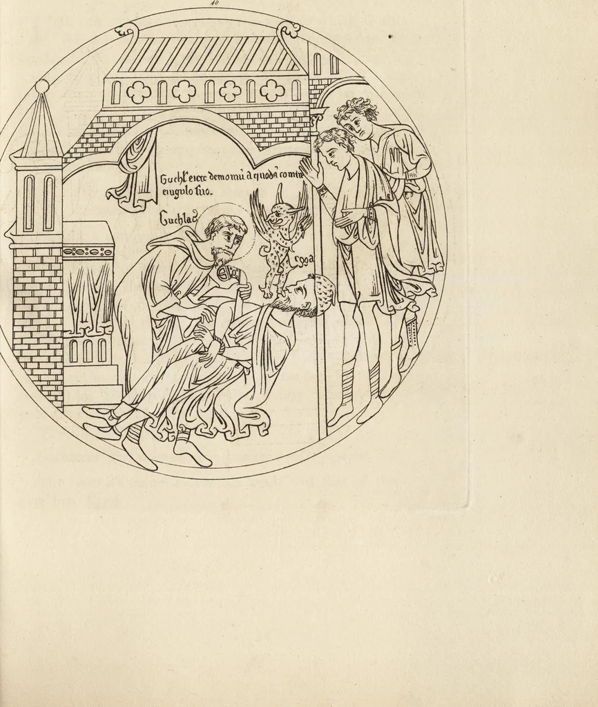 An illustration from The antiquaries museum : illustrating the antient architecture, painting, and sculpture of Great Britain, from the time of the Saxons to the introduction of the Grecian and Roman architecture by Inigo Jones in the reign of King James I., 1800, leaf 196