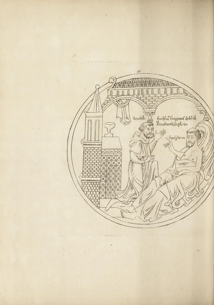 An illustration from The antiquaries museum : illustrating the antient architecture, painting, and sculpture of Great Britain, from the time of the Saxons to the introduction of the Grecian and Roman architecture by Inigo Jones in the reign of King James I., 1800, leaf 215