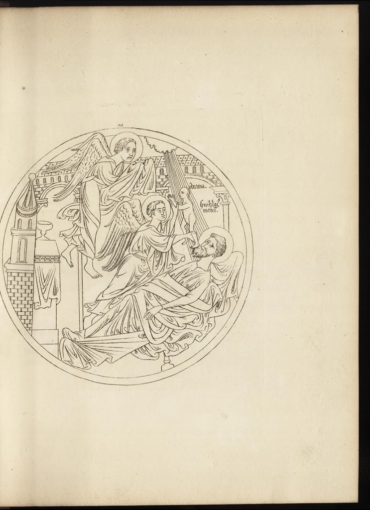 An illustration from The antiquaries museum : illustrating the antient architecture, painting, and sculpture of Great Britain, from the time of the Saxons to the introduction of the Grecian and Roman architecture by Inigo Jones in the reign of King James I., 1800, leaf 216
