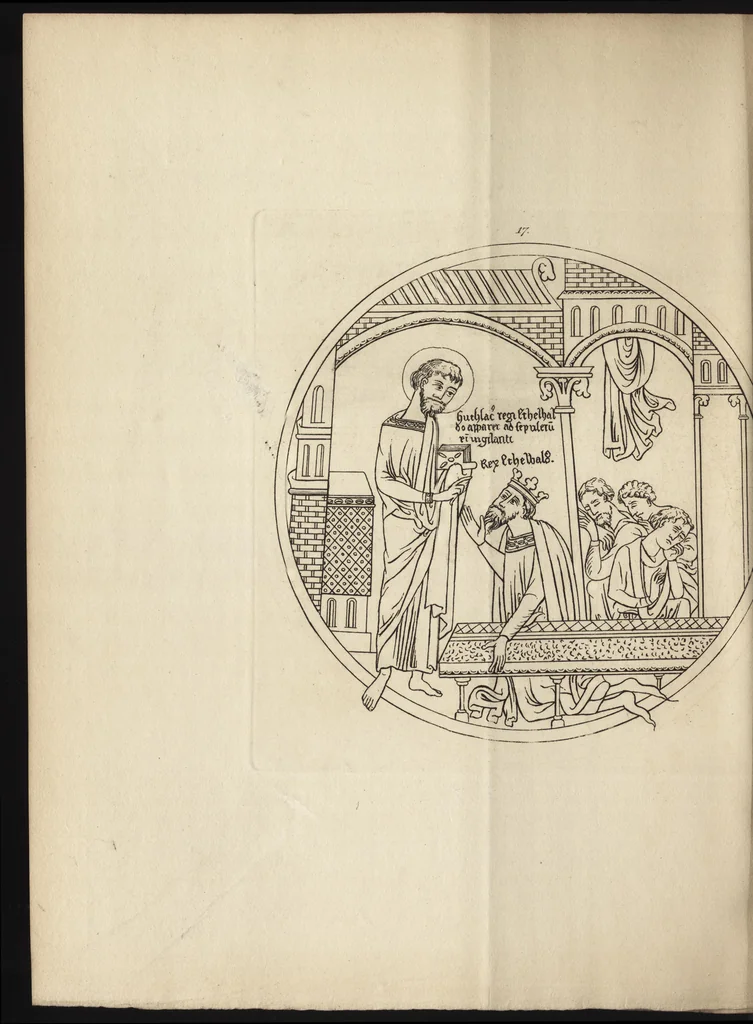 An illustration from The antiquaries museum : illustrating the antient architecture, painting, and sculpture of Great Britain, from the time of the Saxons to the introduction of the Grecian and Roman architecture by Inigo Jones in the reign of King James I., 1800, leaf 235