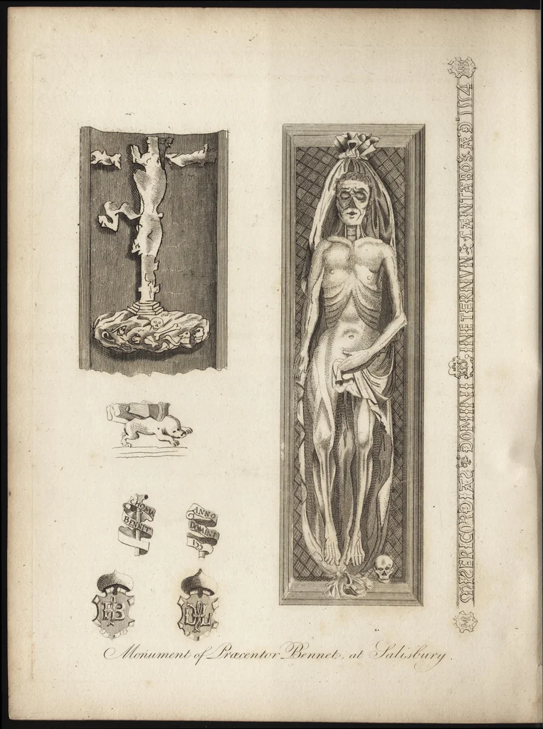 An illustration from The antiquaries museum : illustrating the antient architecture, painting, and sculpture of Great Britain, from the time of the Saxons to the introduction of the Grecian and Roman architecture by Inigo Jones in the reign of King James I., 1800, leaf 297