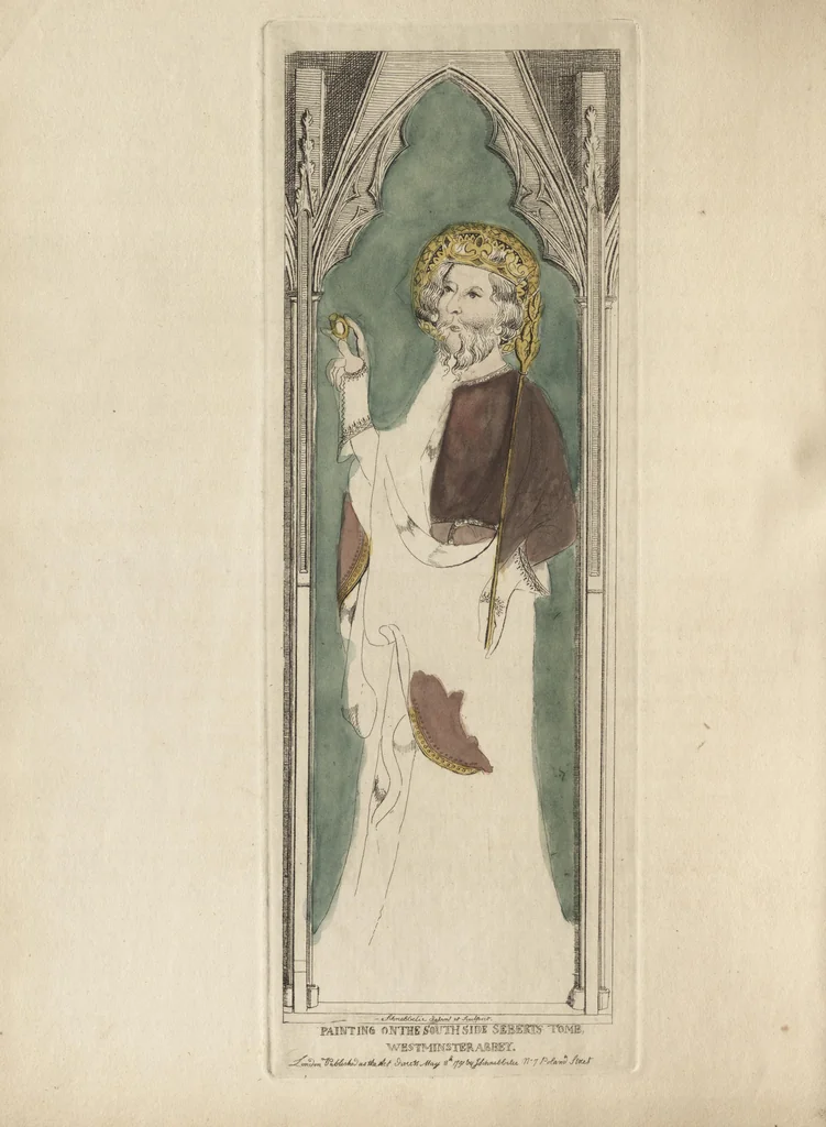 An illustration from The antiquaries museum : illustrating the antient architecture, painting, and sculpture of Great Britain, from the time of the Saxons to the introduction of the Grecian and Roman architecture by Inigo Jones in the reign of King James I., 1800, leaf 37