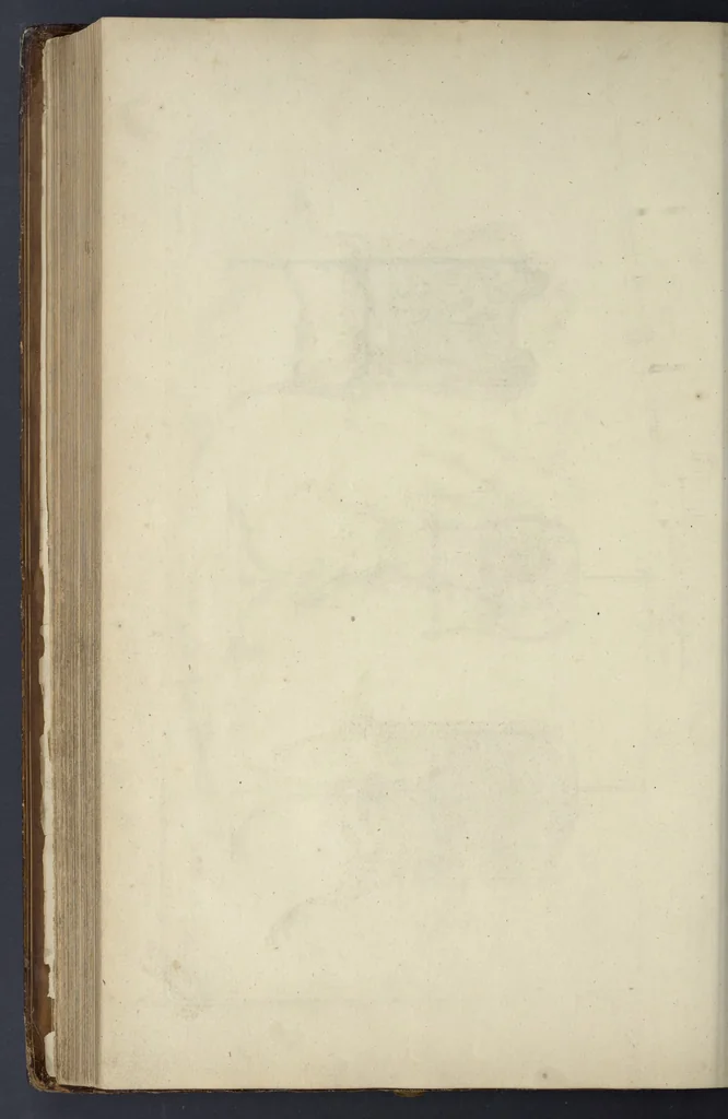 An illustration from The gentleman and cabinet-maker's director : being a large collection of the most elegant and useful designs of household furniture, in the most fashionable taste : including a great variety of chairs, cofas, beds, and couches : china-tables, dressing-tables, shaving-tables, bason-stands, and teakettle-stands : frames for marble-slabs, bureau-dressing-tables, and commodes : writing-tables, and library-tables : library-book-cases, organ-cases for private rooms, or churches, desks, and book-cases : dressing and writing-tables with book-cases, toilets, cabinets, and cloaths-presses : china-cases, china-shelves, and book-shelves : candle-stands, terms for busts, stands for china jars, and pedestals : cisterns for water, lanthorns, and chandeliers : fire-screens, brackets, and clock-cases : pier-glasses, and table-frames : girandoles, chimney-pieces, and picture-frames : stove-grates, boarders, frets, Chinese-railing, and brass-work, for furniture : and other ornaments : to which is prefixed, a short explanation of the five orders of architecture : with proper directions for executing the most difficult pieces, the mouldings being exhibited at large, and the dimensions of each design specified : the whole comprehended in two hundred copper-plates, neatly engraved ..., 1762, leaf 341