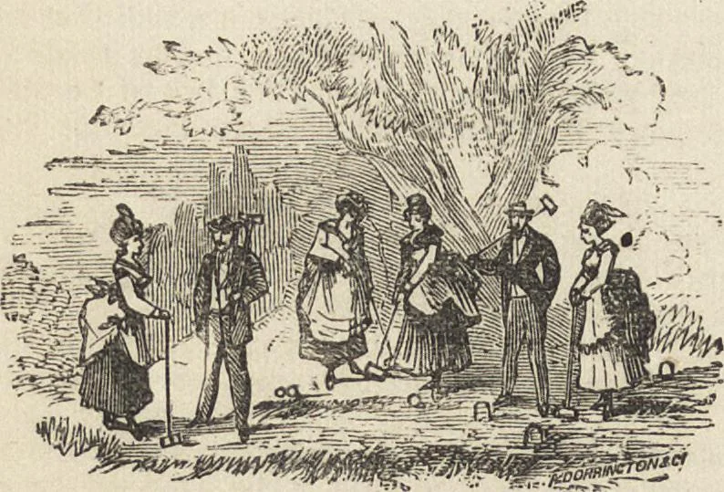 An illustration from Beeton's housewife's treasury of domestic information : comprising complete and practical instructions on the house and its furniture, artistic decoration economy, toilet, children, etiquette, domestic and fancy needlework, dressmaking and millinery, and all other household matters : with every requisite direction to secure the comfort, elegance, and prosperity of the home : a companion volume to "Mrs. Beeton's book of household management" : profusely illustrated, 1879, leaf 1089