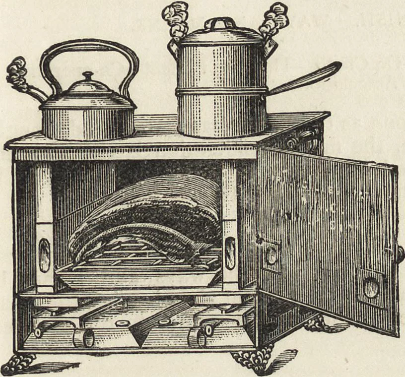 An illustration from Beeton's housewife's treasury of domestic information : comprising complete and practical instructions on the house and its furniture, artistic decoration economy, toilet, children, etiquette, domestic and fancy needlework, dressmaking and millinery, and all other household matters : with every requisite direction to secure the comfort, elegance, and prosperity of the home : a companion volume to "Mrs. Beeton's book of household management" : profusely illustrated, 1879, leaf 180