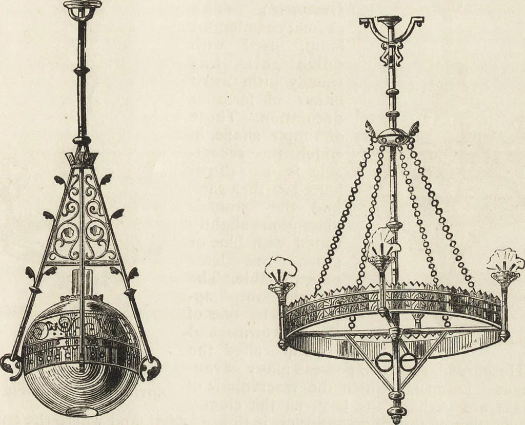 An illustration from Beeton's housewife's treasury of domestic information : comprising complete and practical instructions on the house and its furniture, artistic decoration economy, toilet, children, etiquette, domestic and fancy needlework, dressmaking and millinery, and all other household matters : with every requisite direction to secure the comfort, elegance, and prosperity of the home : a companion volume to "Mrs. Beeton's book of household management" : profusely illustrated, 1879, leaf 274