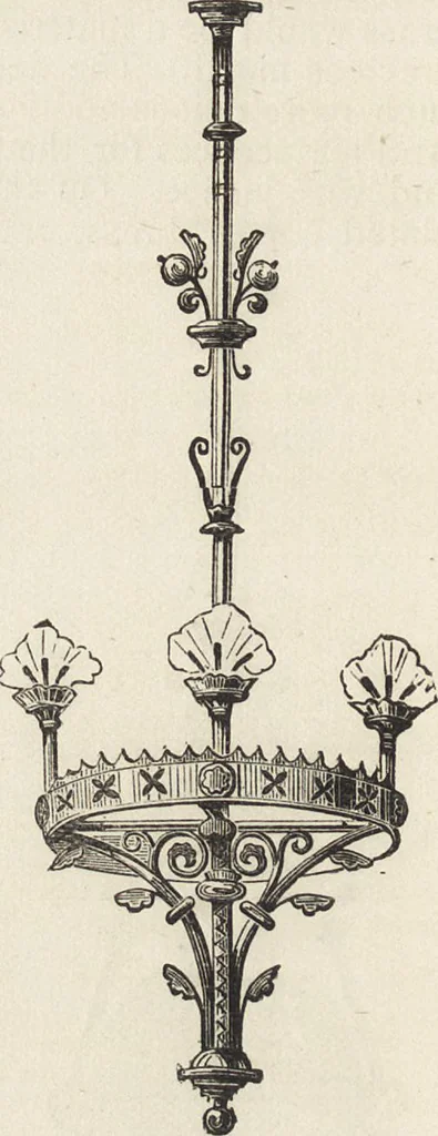 An illustration from Beeton's housewife's treasury of domestic information : comprising complete and practical instructions on the house and its furniture, artistic decoration economy, toilet, children, etiquette, domestic and fancy needlework, dressmaking and millinery, and all other household matters : with every requisite direction to secure the comfort, elegance, and prosperity of the home : a companion volume to "Mrs. Beeton's book of household management" : profusely illustrated, 1879, leaf 275