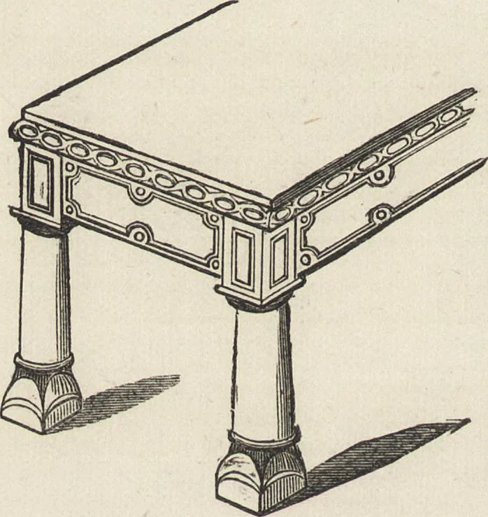 An illustration from Beeton's housewife's treasury of domestic information : comprising complete and practical instructions on the house and its furniture, artistic decoration economy, toilet, children, etiquette, domestic and fancy needlework, dressmaking and millinery, and all other household matters : with every requisite direction to secure the comfort, elegance, and prosperity of the home : a companion volume to "Mrs. Beeton's book of household management" : profusely illustrated, 1879, leaf 283