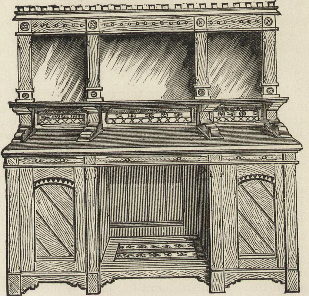 An illustration from Beeton's housewife's treasury of domestic information : comprising complete and practical instructions on the house and its furniture, artistic decoration economy, toilet, children, etiquette, domestic and fancy needlework, dressmaking and millinery, and all other household matters : with every requisite direction to secure the comfort, elegance, and prosperity of the home : a companion volume to "Mrs. Beeton's book of household management" : profusely illustrated, 1879, leaf 284