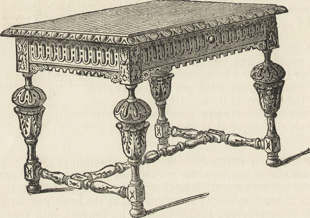 An illustration from Beeton's housewife's treasury of domestic information : comprising complete and practical instructions on the house and its furniture, artistic decoration economy, toilet, children, etiquette, domestic and fancy needlework, dressmaking and millinery, and all other household matters : with every requisite direction to secure the comfort, elegance, and prosperity of the home : a companion volume to "Mrs. Beeton's book of household management" : profusely illustrated, 1879, leaf 289