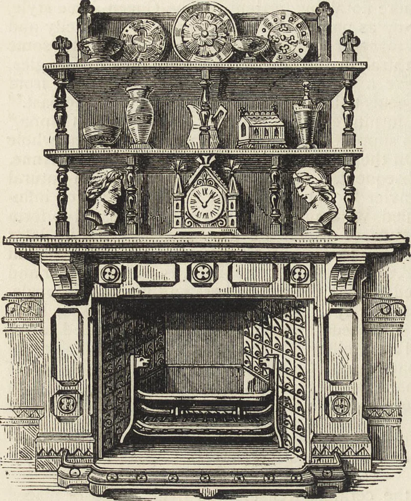 An illustration from Beeton's housewife's treasury of domestic information : comprising complete and practical instructions on the house and its furniture, artistic decoration economy, toilet, children, etiquette, domestic and fancy needlework, dressmaking and millinery, and all other household matters : with every requisite direction to secure the comfort, elegance, and prosperity of the home : a companion volume to "Mrs. Beeton's book of household management" : profusely illustrated, 1879, leaf 293