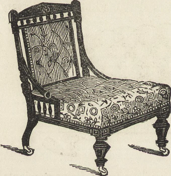 An illustration from Beeton's housewife's treasury of domestic information : comprising complete and practical instructions on the house and its furniture, artistic decoration economy, toilet, children, etiquette, domestic and fancy needlework, dressmaking and millinery, and all other household matters : with every requisite direction to secure the comfort, elegance, and prosperity of the home : a companion volume to "Mrs. Beeton's book of household management" : profusely illustrated, 1879, leaf 297