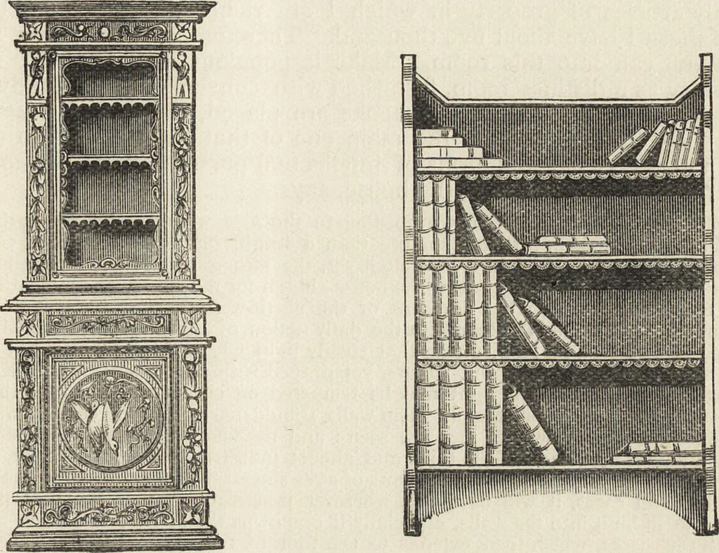 An illustration from Beeton's housewife's treasury of domestic information : comprising complete and practical instructions on the house and its furniture, artistic decoration economy, toilet, children, etiquette, domestic and fancy needlework, dressmaking and millinery, and all other household matters : with every requisite direction to secure the comfort, elegance, and prosperity of the home : a companion volume to "Mrs. Beeton's book of household management" : profusely illustrated, 1879, leaf 330