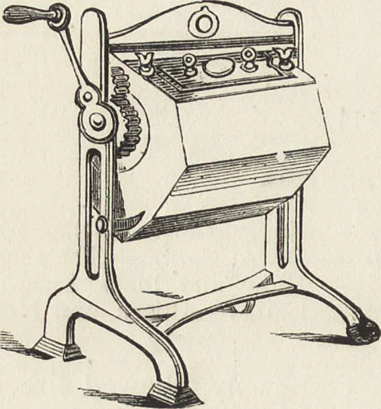 An illustration from Beeton's housewife's treasury of domestic information : comprising complete and practical instructions on the house and its furniture, artistic decoration economy, toilet, children, etiquette, domestic and fancy needlework, dressmaking and millinery, and all other household matters : with every requisite direction to secure the comfort, elegance, and prosperity of the home : a companion volume to "Mrs. Beeton's book of household management" : profusely illustrated, 1879, leaf 369