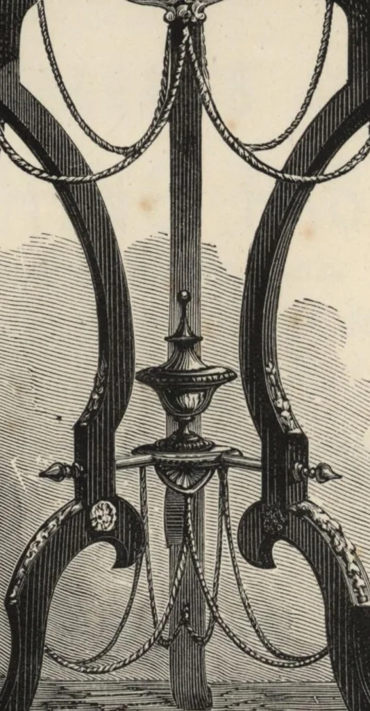 An illustration from Beeton's housewife's treasury of domestic information : comprising complete and practical instructions on the house and its furniture, artistic decoration economy, toilet, children, etiquette, domestic and fancy needlework, dressmaking and millinery, and all other household matters : with every requisite direction to secure the comfort, elegance, and prosperity of the home : a companion volume to "Mrs. Beeton's book of household management" : profusely illustrated, 1879, leaf 41