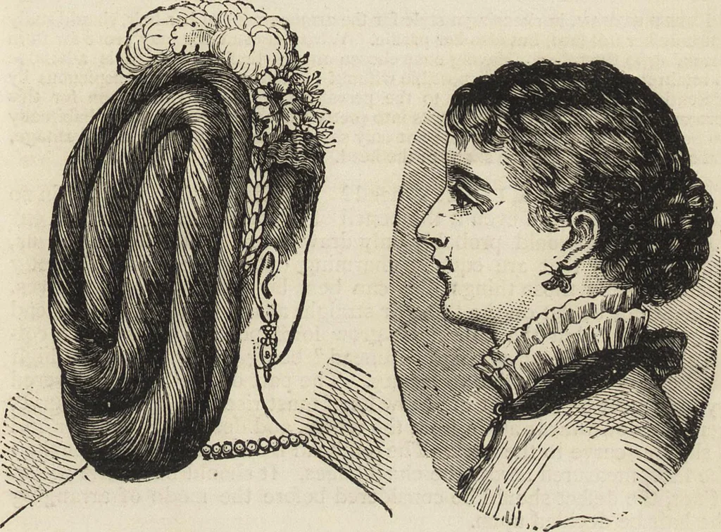 An illustration from Beeton's housewife's treasury of domestic information : comprising complete and practical instructions on the house and its furniture, artistic decoration economy, toilet, children, etiquette, domestic and fancy needlework, dressmaking and millinery, and all other household matters : with every requisite direction to secure the comfort, elegance, and prosperity of the home : a companion volume to "Mrs. Beeton's book of household management" : profusely illustrated, 1879, leaf 584
