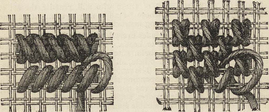 An illustration from Beeton's housewife's treasury of domestic information : comprising complete and practical instructions on the house and its furniture, artistic decoration economy, toilet, children, etiquette, domestic and fancy needlework, dressmaking and millinery, and all other household matters : with every requisite direction to secure the comfort, elegance, and prosperity of the home : a companion volume to "Mrs. Beeton's book of household management" : profusely illustrated, 1879, leaf 871