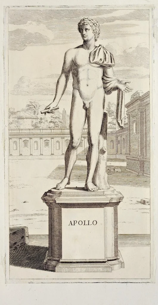 An illustration from Villa Pamphilia : eiusque palatium, cum suis prospectibus, statuae, fontes, vivaria, theatra, areolae, plantarum, viarumque ordines, cum eiusdem villae absoluta delineatione, 1650, leaf 110