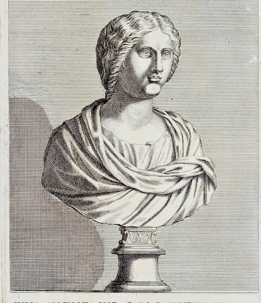 An illustration from Villa Pamphilia : eiusque palatium, cum suis prospectibus, statuae, fontes, vivaria, theatra, areolae, plantarum, viarumque ordines, cum eiusdem villae absoluta delineatione, 1650, leaf 136