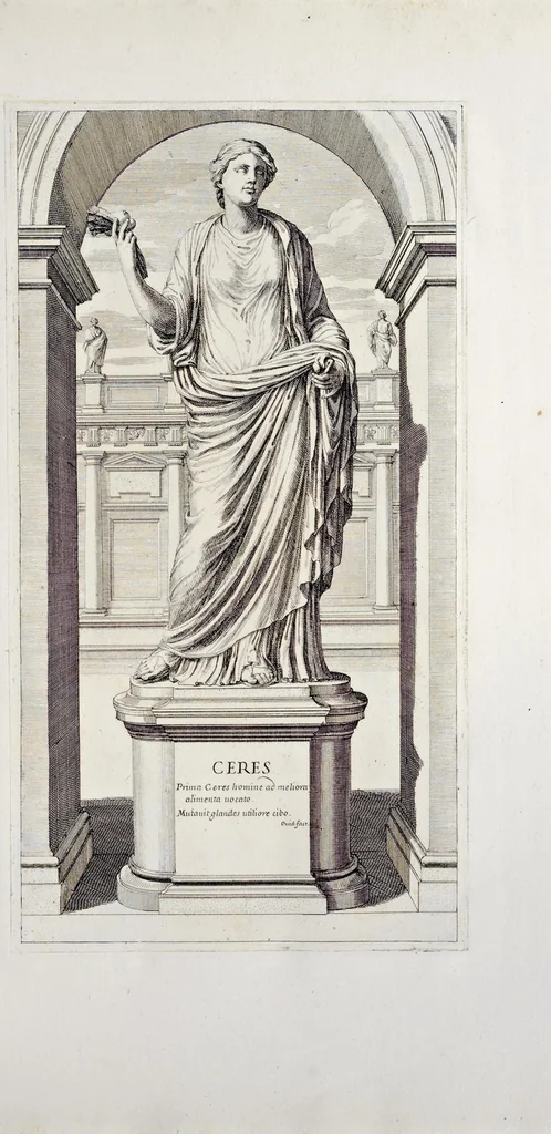 An illustration from Villa Pamphilia : eiusque palatium, cum suis prospectibus, statuae, fontes, vivaria, theatra, areolae, plantarum, viarumque ordines, cum eiusdem villae absoluta delineatione, 1650, leaf 14