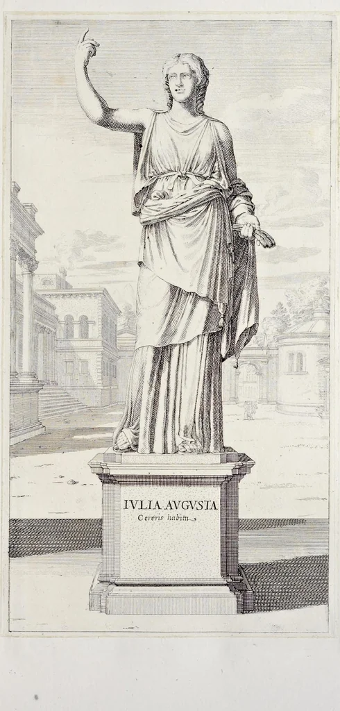 An illustration from Villa Pamphilia : eiusque palatium, cum suis prospectibus, statuae, fontes, vivaria, theatra, areolae, plantarum, viarumque ordines, cum eiusdem villae absoluta delineatione, 1650, leaf 34