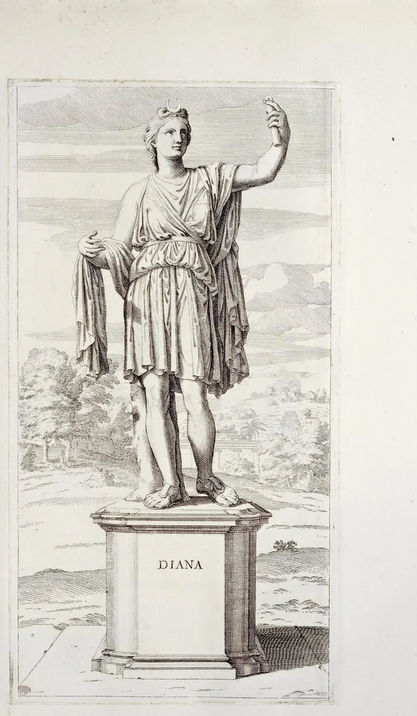 An illustration from Villa Pamphilia : eiusque palatium, cum suis prospectibus, statuae, fontes, vivaria, theatra, areolae, plantarum, viarumque ordines, cum eiusdem villae absoluta delineatione, 1650, leaf 46