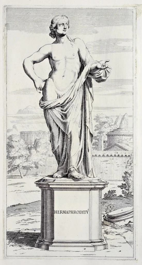 An illustration from Villa Pamphilia : eiusque palatium, cum suis prospectibus, statuae, fontes, vivaria, theatra, areolae, plantarum, viarumque ordines, cum eiusdem villae absoluta delineatione, 1650, leaf 48