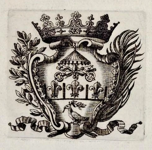 An illustration from Villa Pamphilia : eiusque palatium, cum suis prospectibus, statuae, fontes, vivaria, theatra, areolae, plantarum, viarumque ordines, cum eiusdem villae absoluta delineatione, 1650, leaf 6