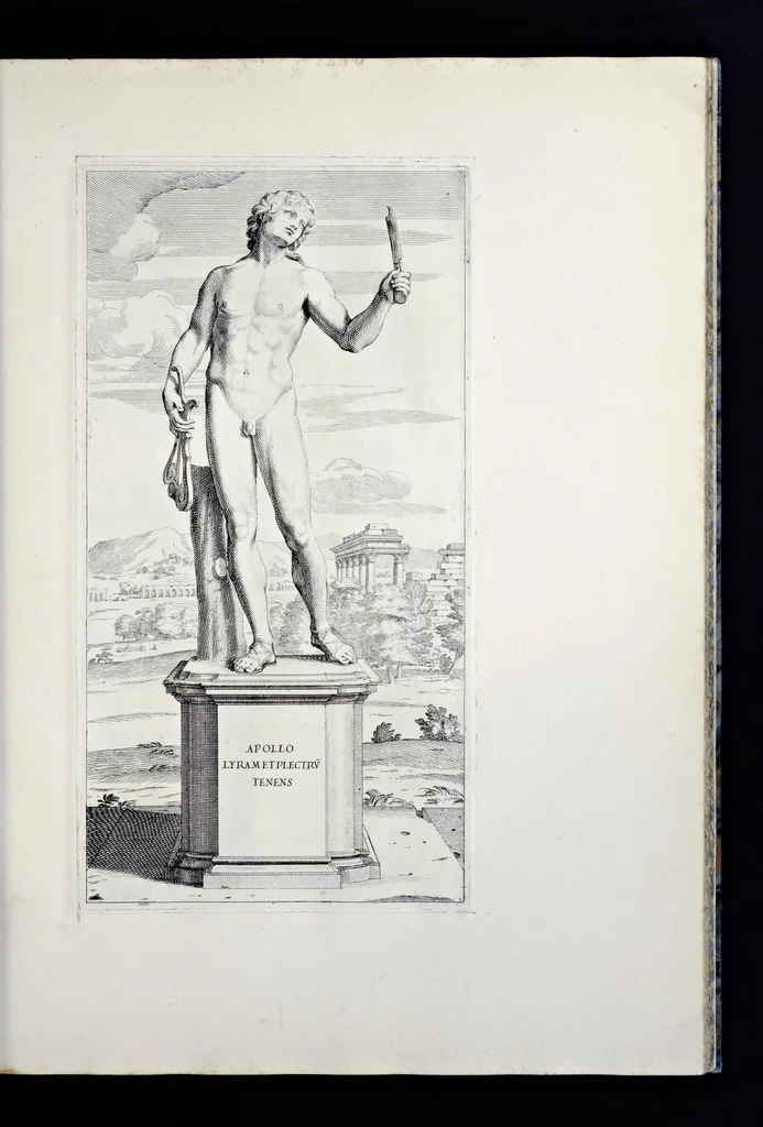 An illustration from Villa Pamphilia : eiusque palatium, cum suis prospectibus, statuae, fontes, vivaria, theatra, areolae, plantarum, viarumque ordines, cum eiusdem villae absoluta delineatione, 1650, leaf 76