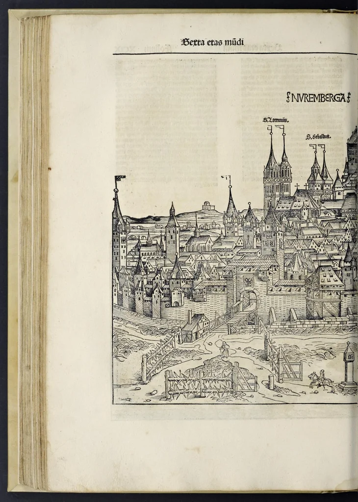 An illustration from Registrum huius operis libri cronicarum cu[m] figuris et ymagi[ni]bus ab inicio mu[n]di, leaf 239