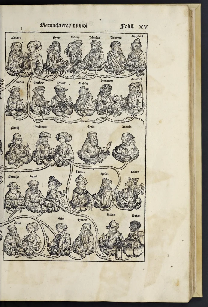 An illustration from Registrum huius operis libri cronicarum cu[m] figuris et ymagi[ni]bus ab inicio mu[n]di, leaf 74