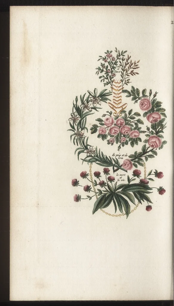An illustration from Arabesques mythologiques, ou, Les attributs de toutes les divinités de la fable : en 54 planches gravées d'après les dessins coloriés de Madame de Genlis ... : ouvrage fait pour servir à l'éducation de la jeunesse, 1810, leaf 199
