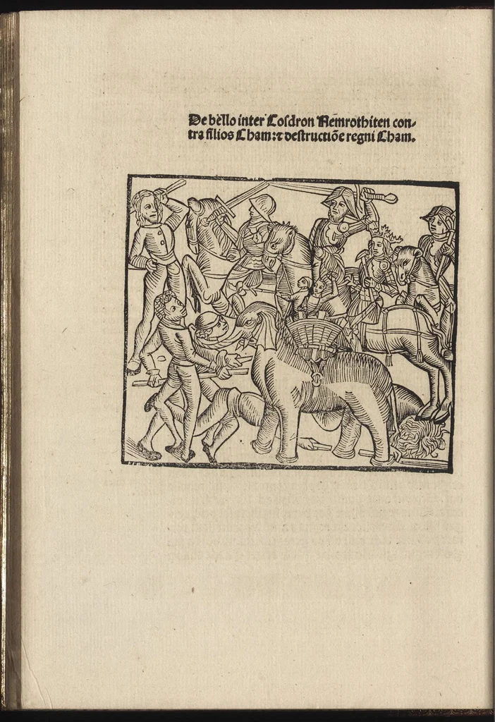 An illustration from Methodius primũ olympiade : et postea Tyrii ciuitatum episcopus. ... multa edidit documẽta et presertim de mundi creatione eidem in carcere reuelata .., leaf 21