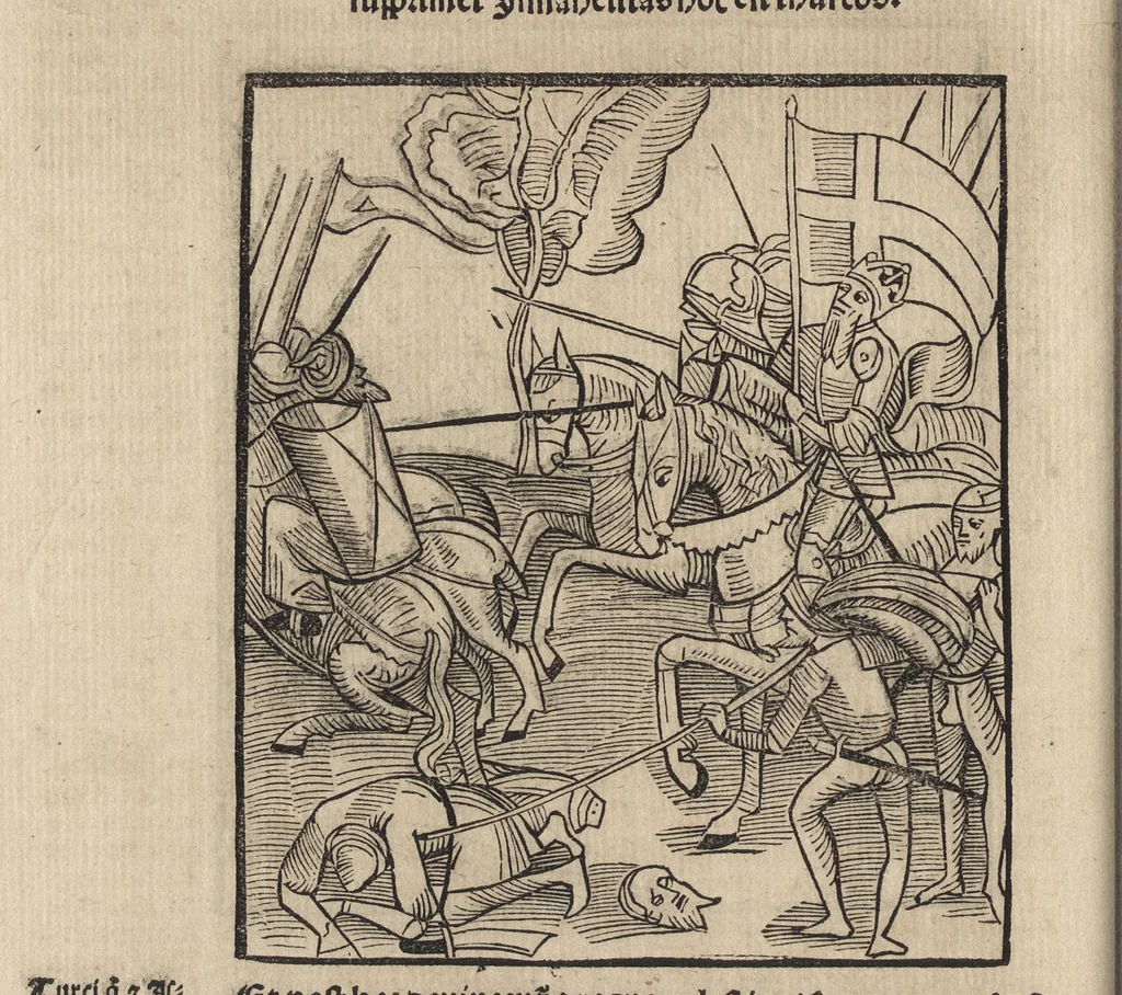 An illustration from Methodius primũ olympiade : et postea Tyrii ciuitatum episcopus. ... multa edidit documẽta et presertim de mundi creatione eidem in carcere reuelata .., leaf 27