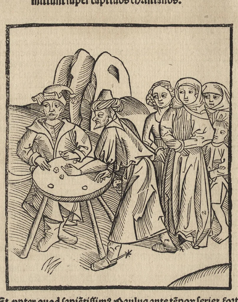 An illustration from Methodius primũ olympiade : et postea Tyrii ciuitatum episcopus. ... multa edidit documẽta et presertim de mundi creatione eidem in carcere reuelata .., leaf 41