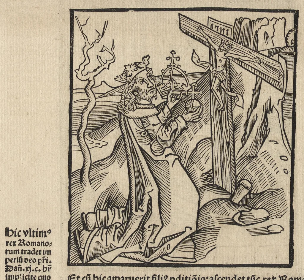An illustration from Methodius primũ olympiade : et postea Tyrii ciuitatum episcopus. ... multa edidit documẽta et presertim de mundi creatione eidem in carcere reuelata .., leaf 59