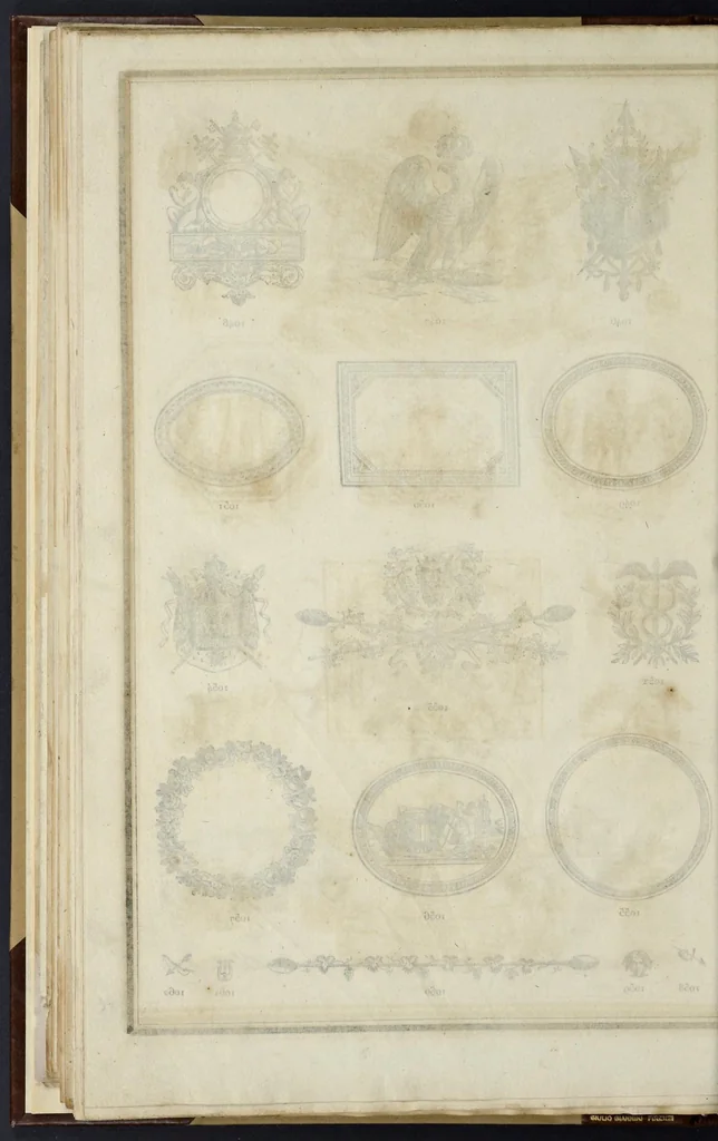 An illustration from Recueil des divers caractères, vignettes et ornemens de la fonderie et imprimerie de J.G. Gillé, 1808, leaf 123