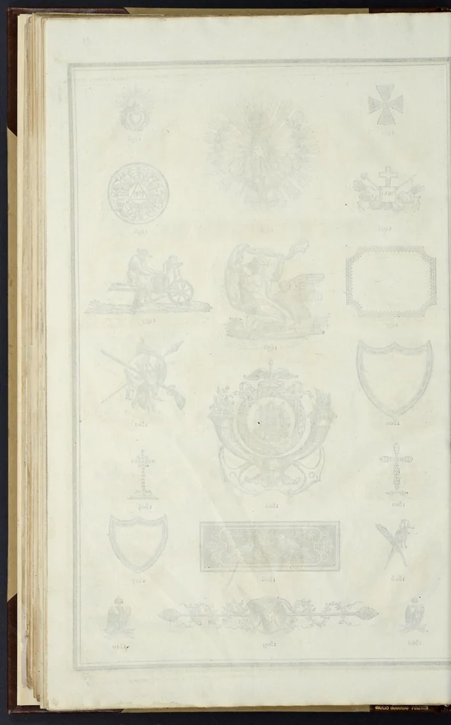 An illustration from Recueil des divers caractères, vignettes et ornemens de la fonderie et imprimerie de J.G. Gillé, 1808, leaf 157