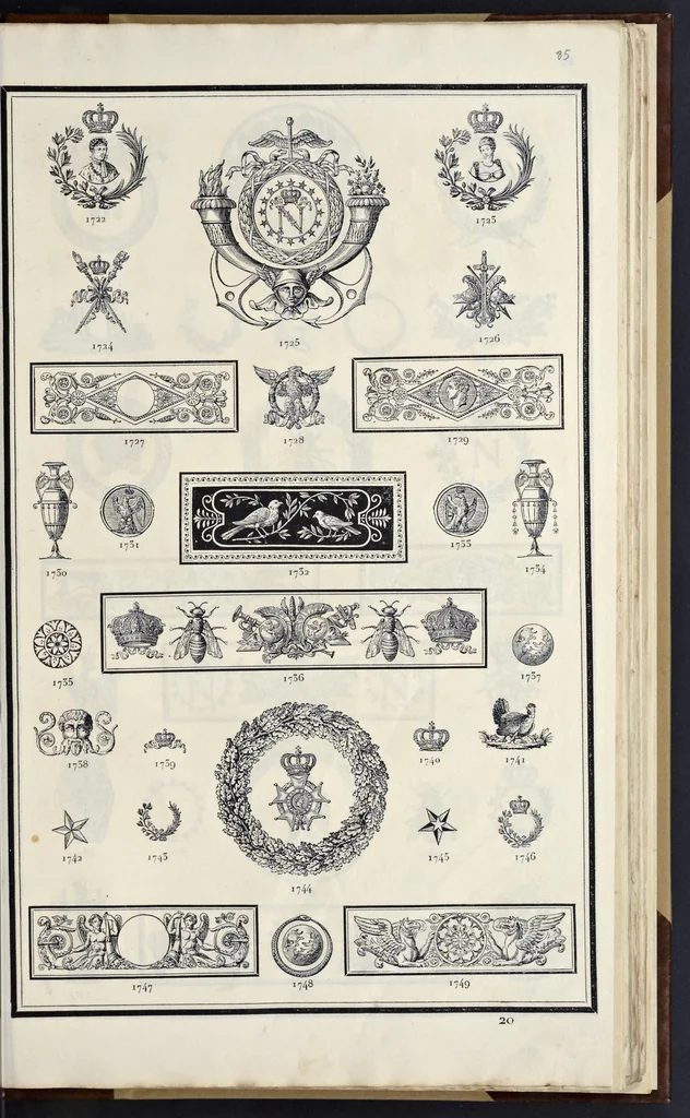 An illustration from Recueil des divers caractères, vignettes et ornemens de la fonderie et imprimerie de J.G. Gillé, 1808, leaf 176
