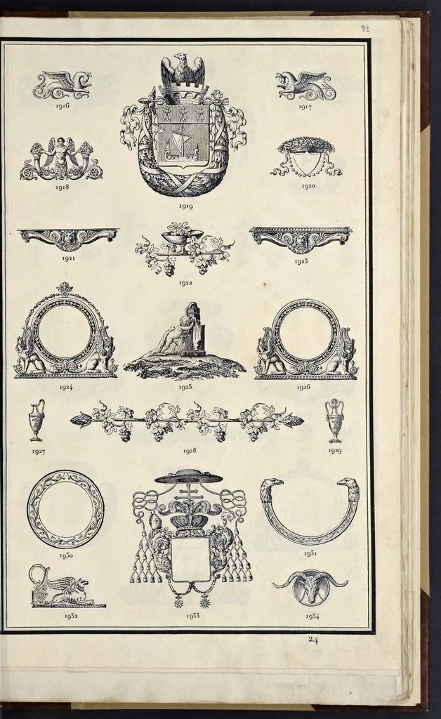 An illustration from Recueil des divers caractères, vignettes et ornemens de la fonderie et imprimerie de J.G. Gillé, 1808, leaf 190