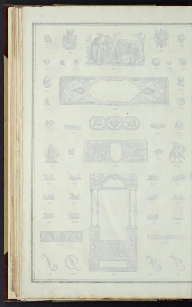 An illustration from Recueil des divers caractères, vignettes et ornemens de la fonderie et imprimerie de J.G. Gillé, 1808, leaf 205