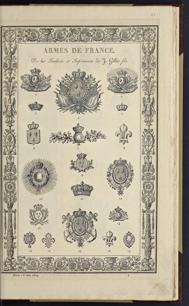 An illustration from Recueil des divers caractères, vignettes et ornemens de la fonderie et imprimerie de J.G. Gillé, 1808, leaf 88