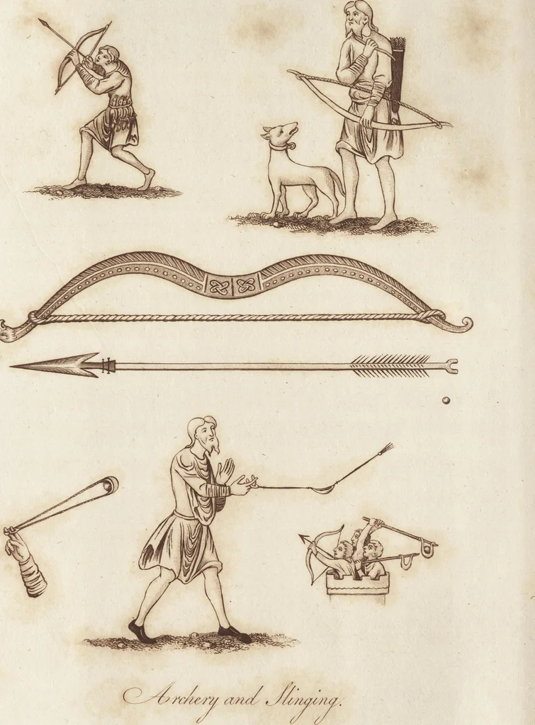 An illustration from Glig-gamena angel-deod, or, The sports and pastimes of the people of England : including the rural and domestic recreations, May-games, mummeries, pageants, processions, and pompous spectacles, from the earliest period to the present time : illustrated by engravings selected from ancient paintings in which are represented most of the popular diversions, 1810, leaf 119
