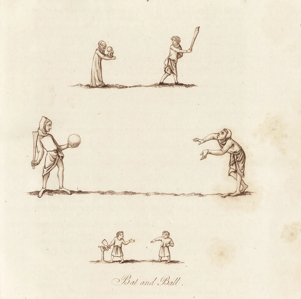 An illustration from Glig-gamena angel-deod, or, The sports and pastimes of the people of England : including the rural and domestic recreations, May-games, mummeries, pageants, processions, and pompous spectacles, from the earliest period to the present time : illustrated by engravings selected from ancient paintings in which are represented most of the popular diversions, 1810, leaf 178