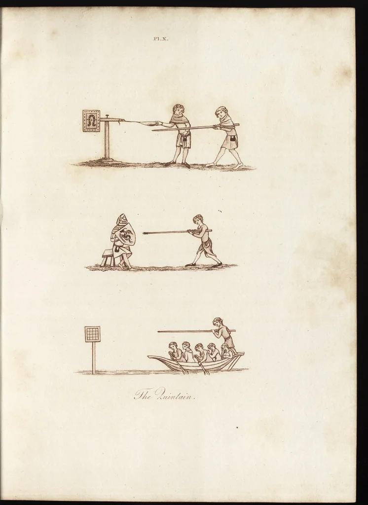 An illustration from Glig-gamena angel-deod, or, The sports and pastimes of the people of England : including the rural and domestic recreations, May-games, mummeries, pageants, processions, and pompous spectacles, from the earliest period to the present time : illustrated by engravings selected from ancient paintings in which are represented most of the popular diversions, 1810, leaf 194